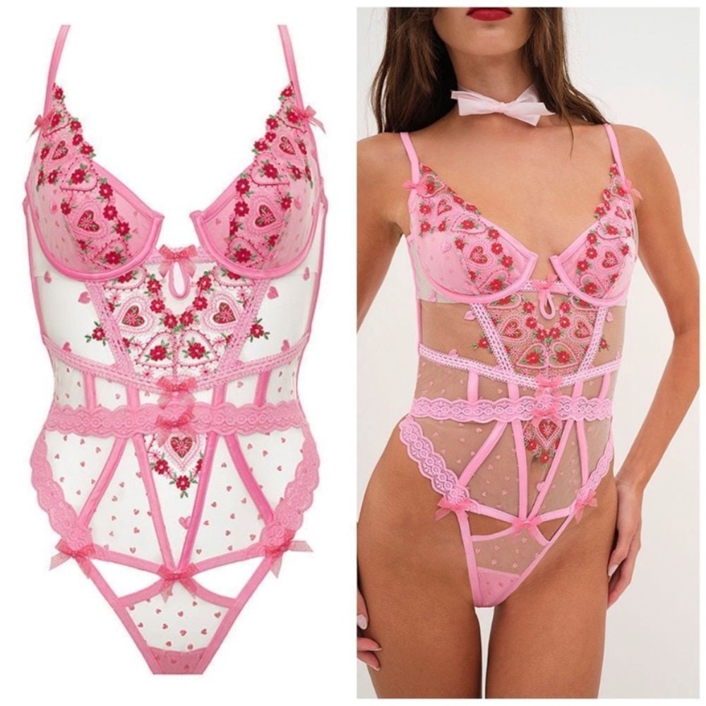 New! For love and lemons whimsical garden lace Teddy lingerie 27969
